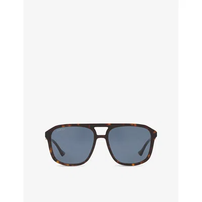Gucci Womens Gg1494s Square-frame Acetate Sunglasses Brown