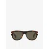 Gucci Womens Gg1517s Square-frame Acetate Sunglasses Brown In Brown