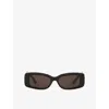 Gucci Womens Gg1528s Square-frame Acetate Sunglasses Brown In Brown