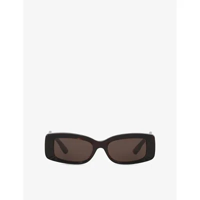 Gucci Womens Gg1528s Square-frame Acetate Sunglasses Brown