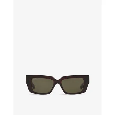 Gucci Womens Brown Gg1529s Square-frame Acetate Sunglasses