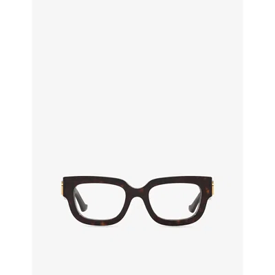 Gucci Womens Brown Gg1548o Rectangle-frame Tortoiseshell Acetate Optical Glasses