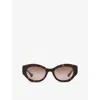 Gucci Womens Gg1553s Cat-eye Acetate Sunglasses Brown In Brown