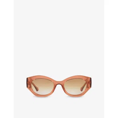Gucci Womens Brown Gg1553s Cat Eye-frame Acetate Sunglasses