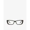 Gucci Womens Black Gg1682o Cat Eye-frame Injected Optical Glasses In Brown