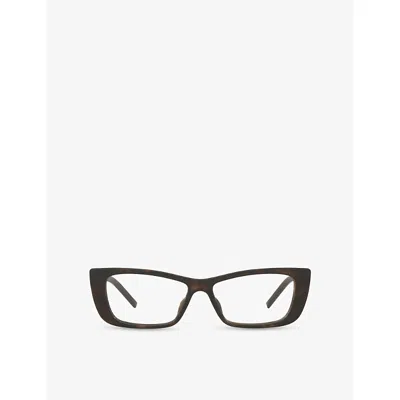 GUCCI WOMENS BROWN GG1682O CAT EYE-FRAME INJECTED OPTICAL GLASSES