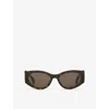 Gucci Womens Brown Gg1691s Cat Eye-frame Acetate Sunglasses In Brown