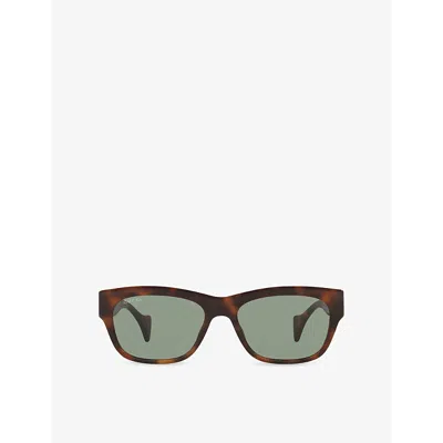 Gucci Womens Gg1706s Tortoiseshell Square-frame Acetate Sunglasses Brown