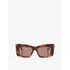 Gucci Womens Gg1842s Tortoise Butterfly-frame Acetate Sunglasses Brown In Brown