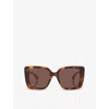 Gucci Womens Brown Gg1861s Square-frame Acetate Sunglasses In Brown