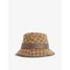 Gucci Womens  Monogram-pattern Cotton-blend Bucket Hat In Cacao/beige