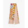 Gucci Womens  Erbarium Floral-print Silk-and-wool-blend Scarf In Camel