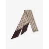 Gucci Womens  Gg-pattern Silk Neck Bow In Camel/light Brown