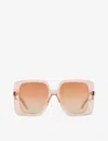Gucci Oversize Square-frame Sunglasses In Cream