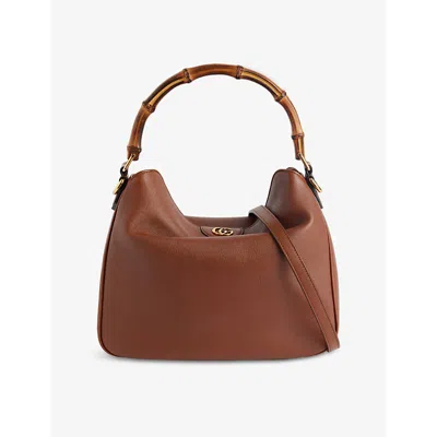 Gucci Womens  Diana Medium Leather Shoulder Bag In Cuir/black