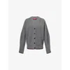 Gucci Womens Dusty Dark Grey Mc Oversized Rib Wool Knitted Cardigan Xs In Gray