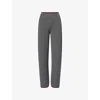 Gucci Womens Dusty Dark Grey Mc Ribbed Straight-leg Wool Knit Trousers In Gray
