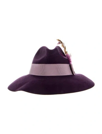 Pre-owned Gucci Womens' Fedora In Purple