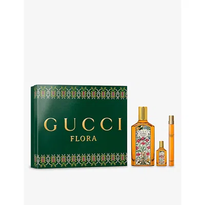 Gucci Womens Flora Gorgeous Orchid Eau De Parfum Intense For Women Trio Gift Set