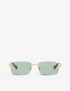 Gucci Womens Gc001968 Gg1221s Rectangle-frame Polyamide Sunglasses