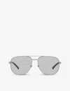 Gucci Womens Gc001969 Gg1223s Pilot-frame Metal Sunglasses