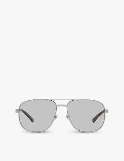 Gucci Womens Gc001969 Gg1223s Pilot-frame Metal Sunglasses