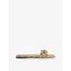 Gucci Women Gg Canvas Flat Sandals In Neutral
