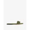 Gucci Womens Luscious Green Gg Canvas Slides Eur 35 / 2 Uk