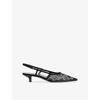 Gucci Gg Rhinestoned Mesh Slingback Pumps