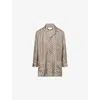 Gucci Womens Brown Blue Mc Gg Monogram Print Silk Shirt In Multi