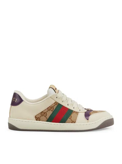 Gucci Screener Low-top Sneakers In Beige