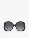 Gucci Womens Gg1235s Square-frame Acetate Sunglasses Black In Black