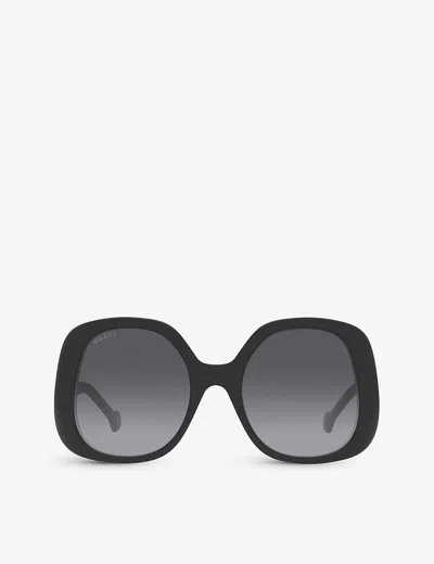 Gucci Womens Gg1235s Square-frame Acetate Sunglasses Black
