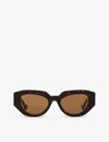 Gucci Womens Brown Gg1421s Rectangle-frame Acetate Sunglasses In Brown