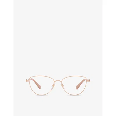 Gucci Womens Gc002218 Cat-eye Metal Optical Glasses Gold