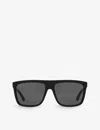Gucci Womens Gold Gg0748s Rectangular-frame Injected Sunglasses In Gold