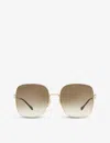 Gucci Gg0879s Square-frame Glass And Metal Sunglasses In Gold