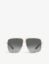 Gucci Womens Gold Gg1087s Metal-frame Aviator Sunglasses In Gold