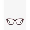 Gucci Womens Gold Gg1302o Square-frame Acetate Eyeglasses In Gold