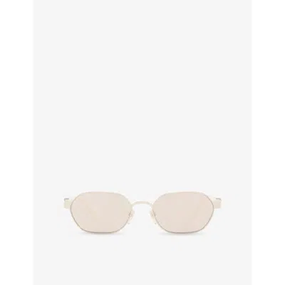 Gucci Womens Gg1593s Rectangular-frame Metal Sunglasses Gold