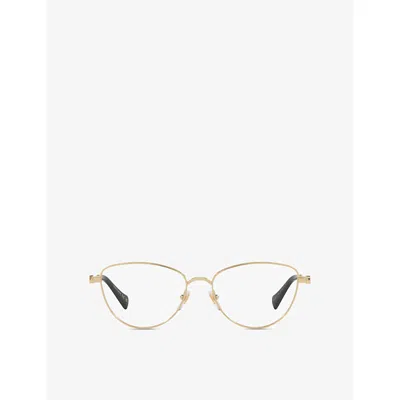 Gucci Womens Gold Gg1595o Cat-eye Metal Optical Glasses