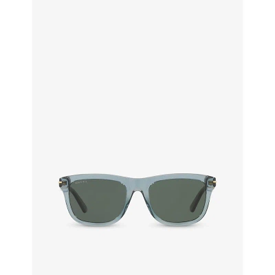 Gucci Womens Green Gc002140 Gg1444s Square-frame Acetate Sunglasses