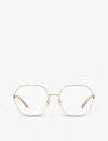Gucci Womens Green Gg1285o Square-frame Metal Optical Glasses In Green