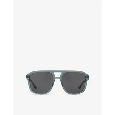 Gucci Womens Gg1494s Square-frame Acetate Sunglasses Green