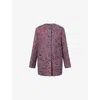 Gucci Womens Blue Red Mc Boucle-texture Round-neck Wool-blend Jacket In Pink