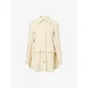 Gucci Womens White Caban Long-sleeve Textured-wool Coat In White