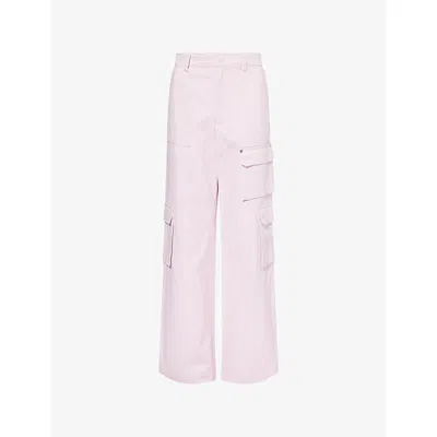 Gucci Womens Sparkling Classic Pi Canvas Multi-pockets Cotton Trousers In Pink