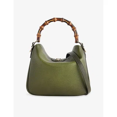 Gucci Womens Petit Green Diana Small Leather Shoulder Bag