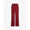Gucci Wool Trousers With Front Pleats And Pockets In Rosso Ancora