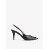 Gucci Erin Gg Leather Slingback Mules Women In Black